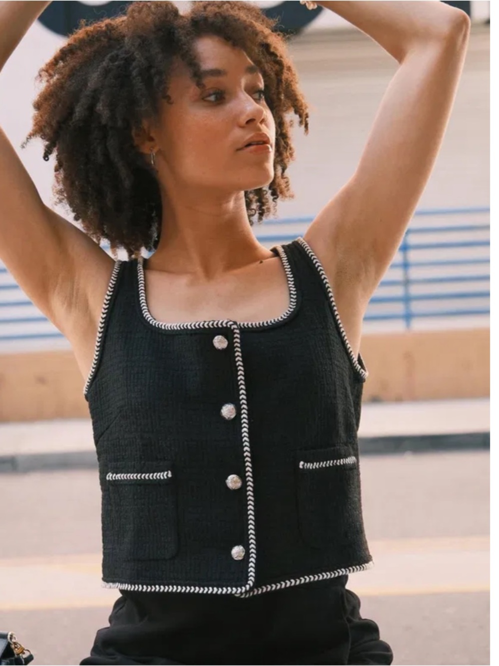 NWT Fabrique ‘Hailey’ Contrast Vest/Alex Rotin • MED